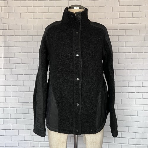 Chaqueta acogedora Lululemon para mujer mezcla de lana suave Sherpa polar negra talla 6