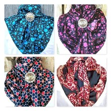 Wild Rag Scarf Western Cowboy Buckaroo Scarves Bandana Cowgirl Silky circles