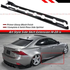 FOR 14-20 LEXUS IS200t IS300 IS350 GLOSS BLACK SIDE SKIRT EXTENSION SPLITTERS