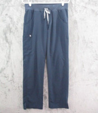 Figs Kade Cargo Scrub Pants Womens Small Blue Technical Collection Drawstring