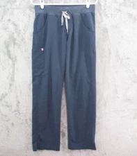 Figs Kade Cargo Scrub Pants Womens Small Blue Technical Collection Drawstring
