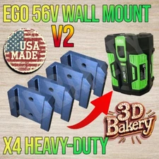 4 Pack - Battery Holder Wall Shelf Mount Compatible with EGO 56v - Heavy Duty V2