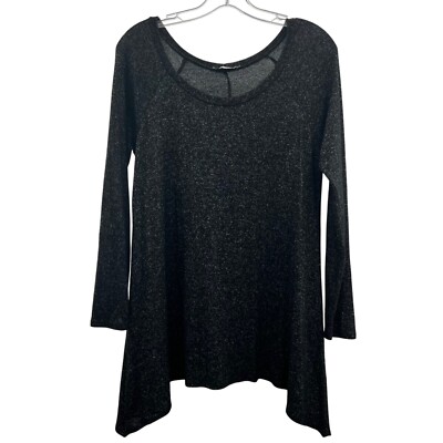 Moa Moa Women's Lightweight Pullover Sweater Black/Gray Size Medium