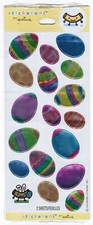 Shiny Easter Eggs NEW pack Hallmark Colorful Stickers  2 Sheets