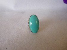 Genuine Ske Blue Turquoise And 925 Native American Style Southwestern Ring Sz 9