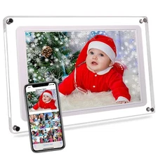 10.1-Inch Wi-Fi Digital Picture Frame with Frameo App - Acrylic Fra... Fast Ship