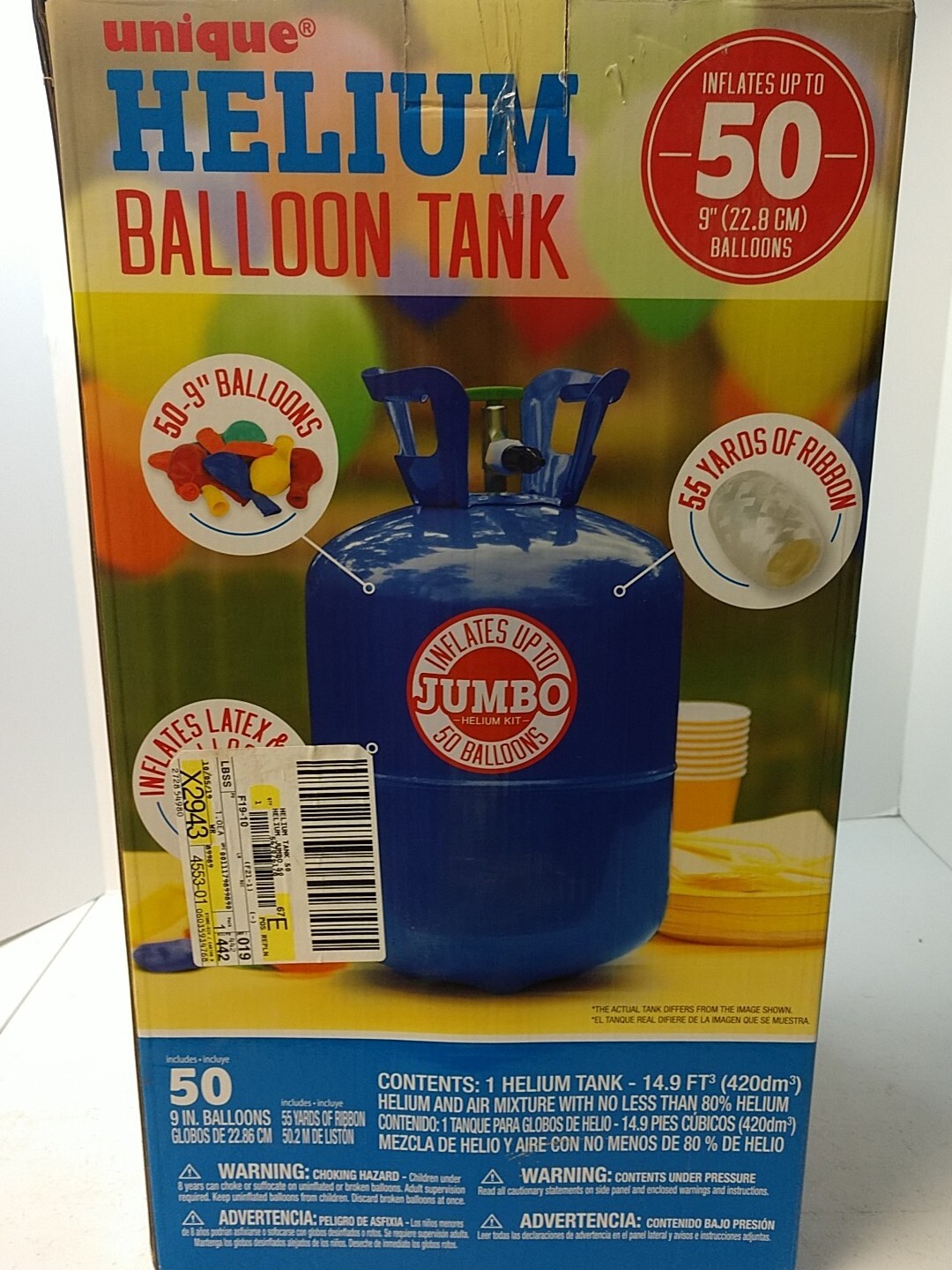 Unique Helium Balloon JUMBO Tank inflates up to 50 balloons eBay