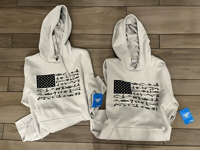 Columbia PFG Flag Hoodie New W Tags Size Large Lot Of 2 Hoodies | eBay