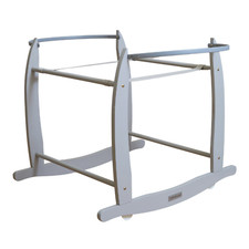 Clair de Lune Deluxe Rocking Moses Basket Stand Baby Sturdy Wood Pod 84 x 37 cm