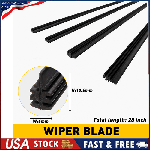 2 pair Car Truck Silicone Blade Refills 28' Universal Frameless Windshield Wiper - Picture 20 of 21