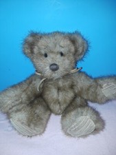 First  Main Minky Schminky Plush Bear 8" Brown Corduroy Feet Stuffed Animal
