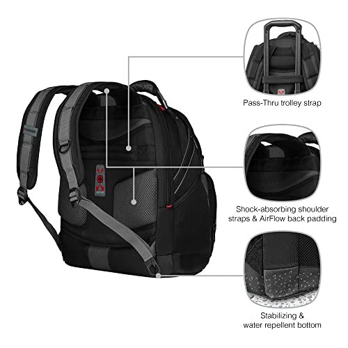 600635 SYNERGY 16"Laptop Backpack,Padded Laptop Compartment, Black/Grey,Zipper eBay