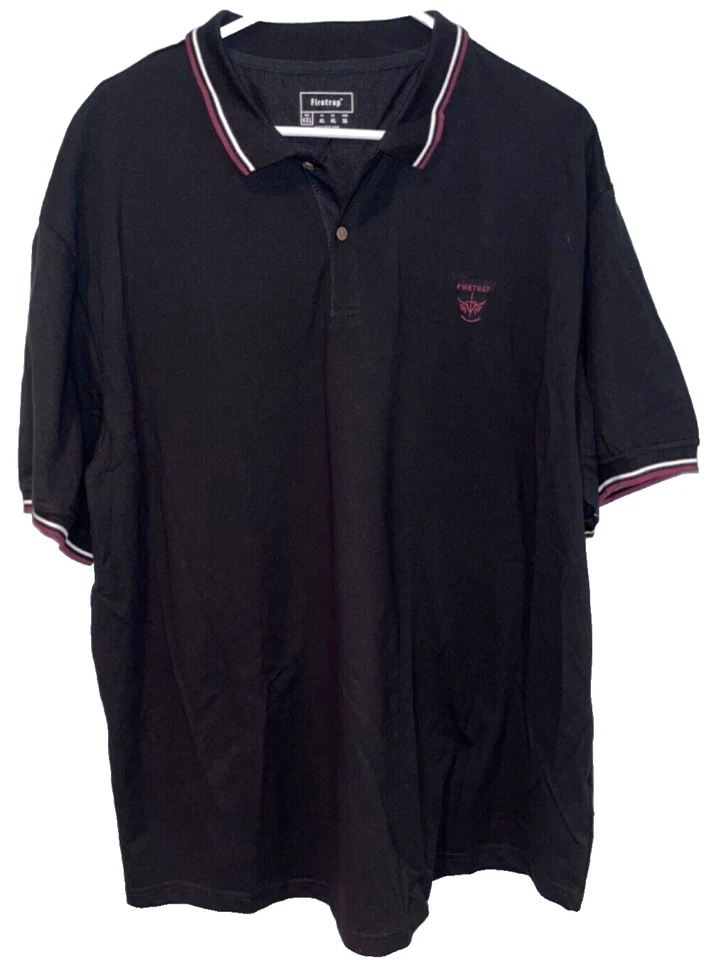 Firetrap Mens Lazer Polo Shirt Black Red Sz. 4XL - Image 3 of 4