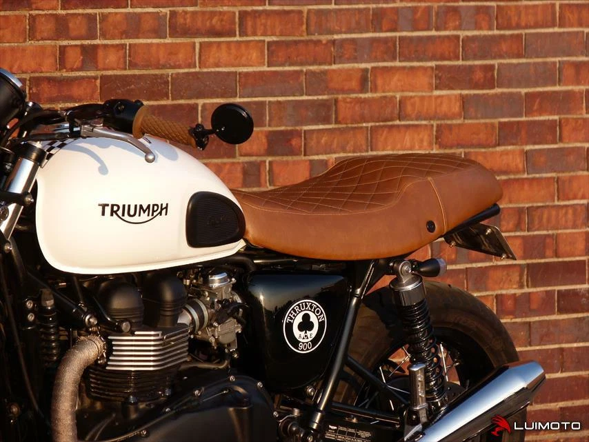 Funda de asiento Triumph Thruxton 2004-2011 2012 2013 2014 2015 Luimoto marrón vintage Foto 4 de 4