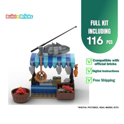 Fish Stand 116 Bricks - Kids Toy Set Building Bricks Set Stem Toy