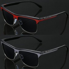 Manhattan Square Mens Womens Classic Metal Rim Retro 80s Flat Top Sunglasses New