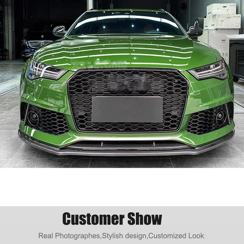 For Audi RS6 Avant C7 2013-2018 Real Carbon Front Bumper Lip Spoiler Splitters - Picture 3 of 12