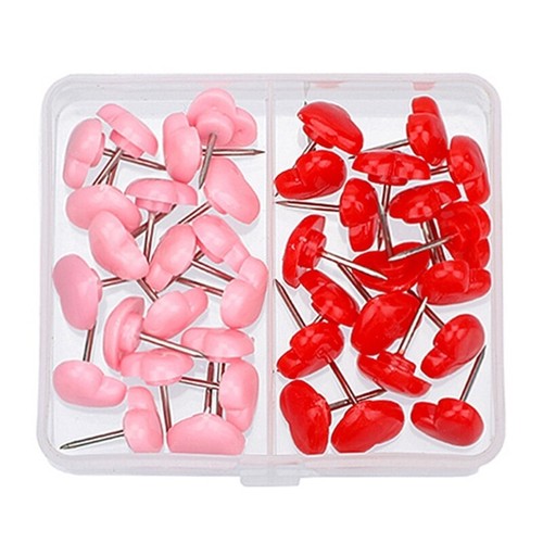 Push Pins Thumb Tacks for Cork Board Wall Hangings, Beads Head Map Pin Heart Pin - Picture 13 of 14