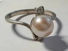 Vintage ring sterling silver 925 Size 6.5 Weight 2.22 g. Pearl.