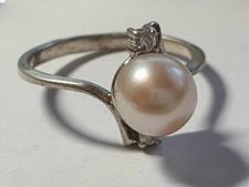 Vintage ring sterling silver 925 Size 6.5 Weight 2.22 g. Pearl.