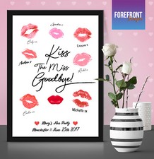 'KISS THE MISS GOODBYE' Personalised Bride gift/present Hen Do/Bride to be print