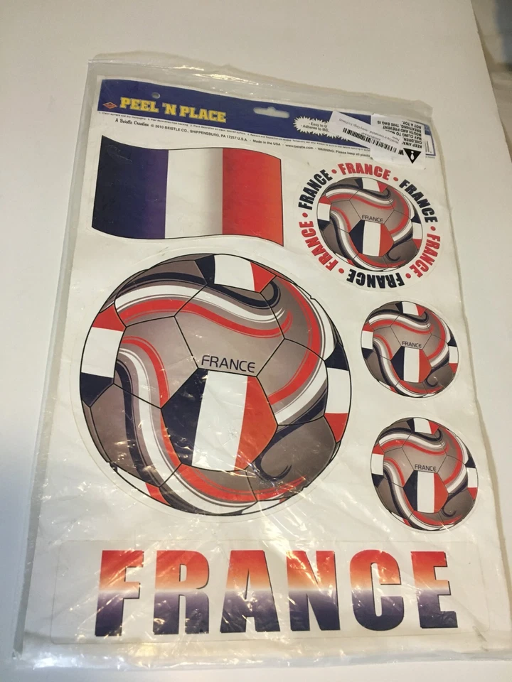 Beistle 12"x17" Peel 'N Place Sticker Soccer World Cup France 18/Pack 3 Sheets - Image 3 of 4