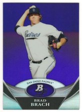 2011 BOWMAN PLATINUM PROSPECTS PURPLE REFRACTOR #BPP70 BRAD BRACH RC SAN DIEGO