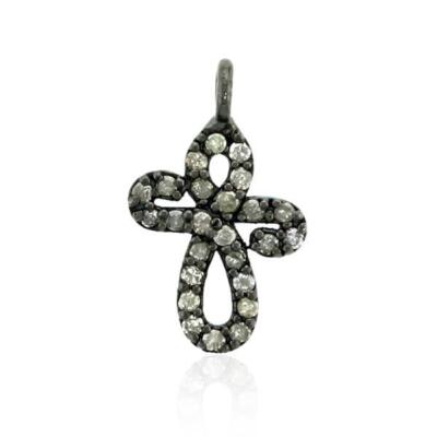 0,22ct Diamant Vintage Look Charm Anhänger 925 Sterling Silber