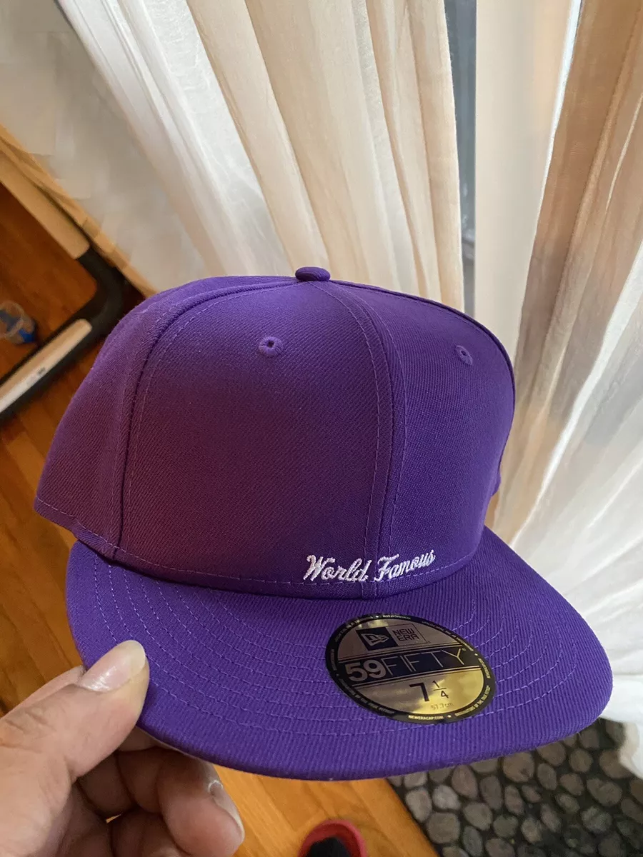 purple fitted hat new era