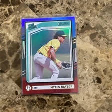 2024 Donruss - MYLES NAYLOR - Blue & Red - Rated Prospect - Athletics #196 A5
