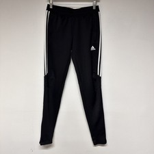 Adidas Jogger Pants Size S Womens Tapered Logo Stripes Casual Black