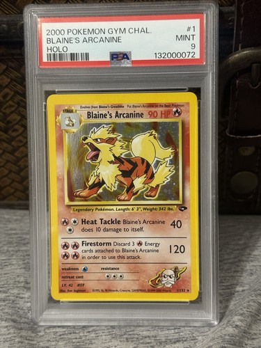 Blaine's Arcanine (Unlimited) graded PSA 9 for sale on eBay