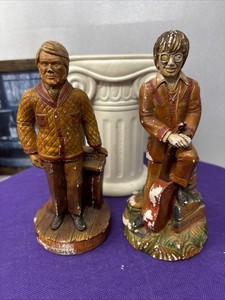 Two Vintage Wrights Chalkware Statues Country Music Legends Denver a Char Rich