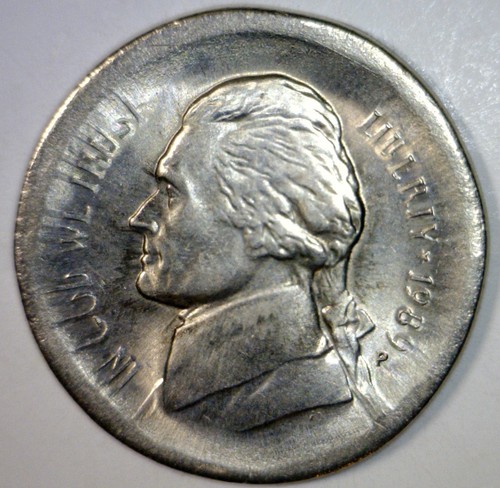 1989 ERROR LARGE Broad Struck Jefferson Nickel NICE CH /GEM Coin Brd Strike NR
