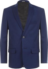Calvin Klein Boys' Bi-Stretch Blazer Suit Jacket 2-Button Single Breast 18 BLUE