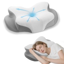 Cervical Neck Pillow - Cooling for Pain Relief, Side Sleeper Grey