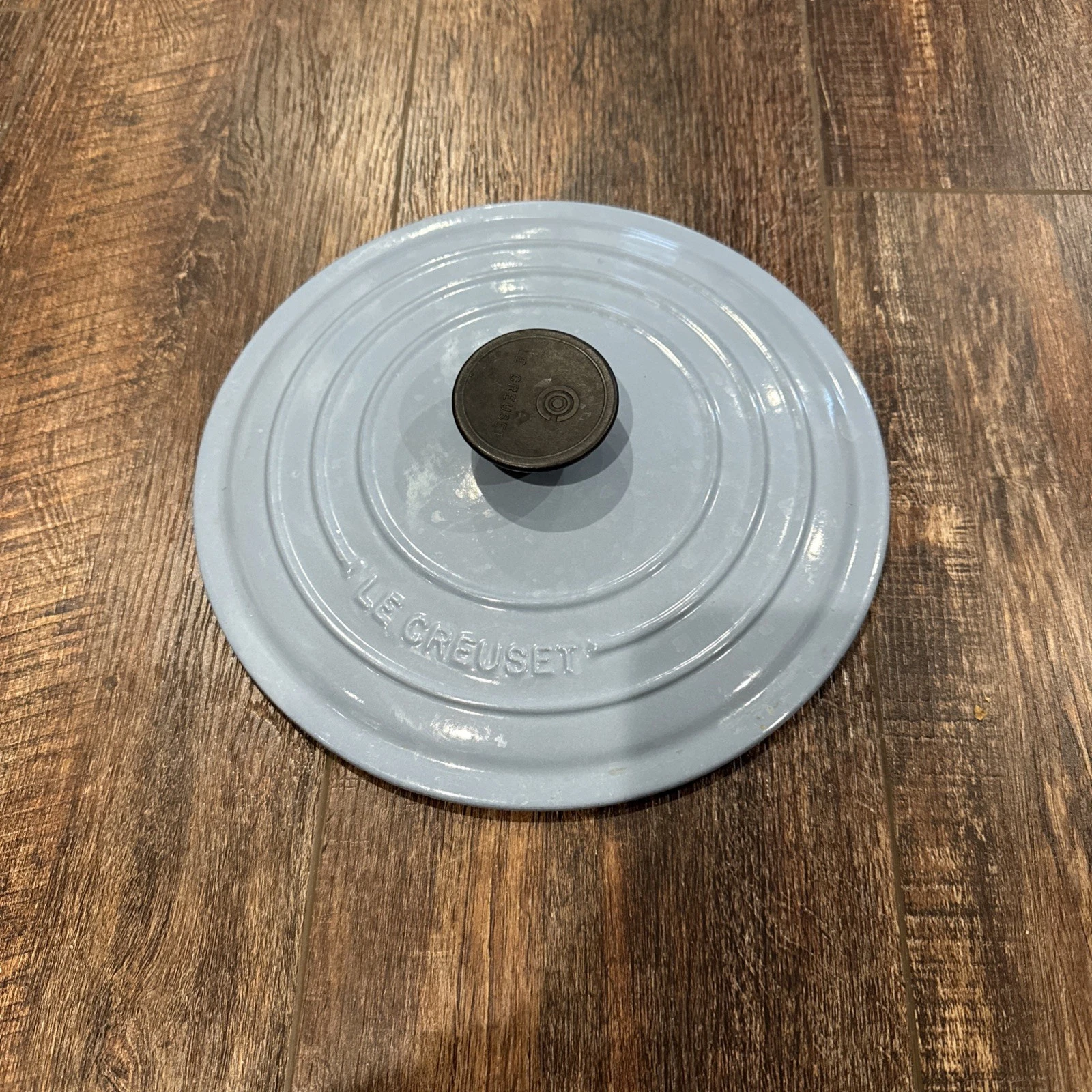 Vintage Le Creuset Round Dutch Oven Lid Sky Blue? LID ONLY
