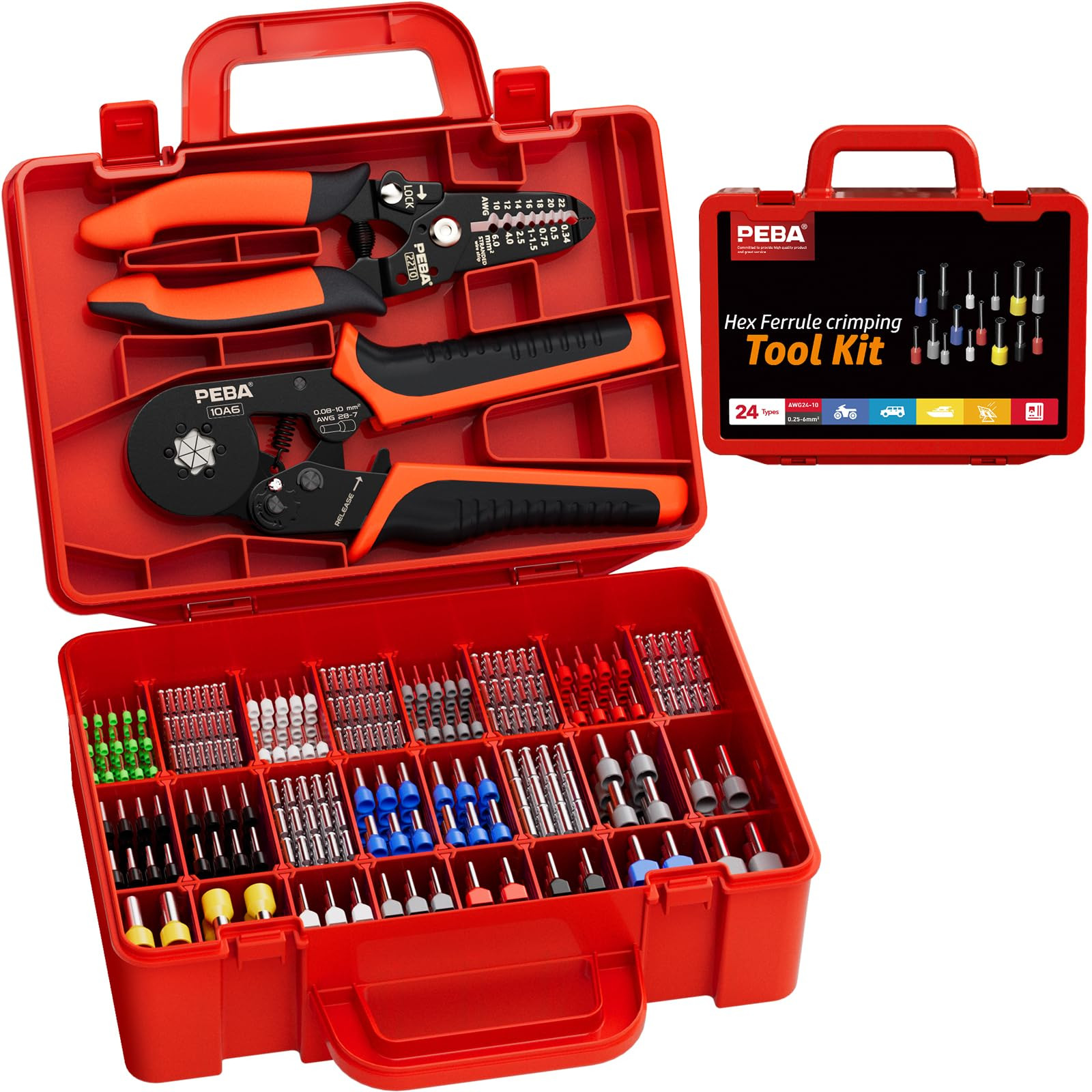 Ferrule Crimping Tool, with 24 Types of Wire Ferrules/Twin Ferrules Connector...