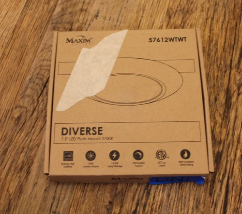 Maxim Lighting Diverse 7.5" LED Flush Mount 2700K 57612WTWT, White - Picture 1 of 2