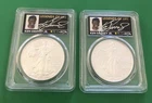 Set 2 KEN GRIFFEY JR AUTO 2021 SILVER EAGLE PCGS/PSA MS70 LAST 1 &2 FIRST LEGEND