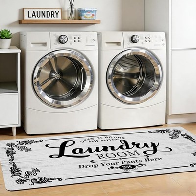 Laundry Room Rug 20x48 in, Non-Slip Laundry Room Rug Runner, Durable and Stai...