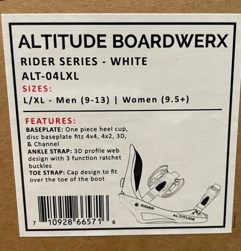 *PREZZO PRE-STAGIONE* ATTACCHI SNOWBOARD DONNA ALTITUDE RIDER (BIANCO) L/XL 10+ - Foto 13 di 15