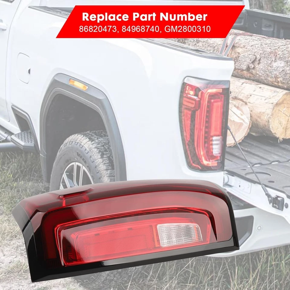 LED Type Tail Light Assembly Compatible with 2019-2024 GMC Sierra 1500 2500 HD 3 - Image 2 of 4