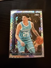 2025-26 Topps Chrome NBA KJ Simpson Jr X-Fractor Charlotte Hornets #45