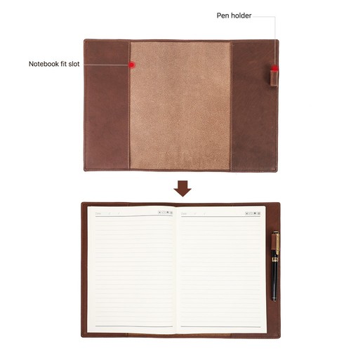 Handmade Retro Genuine Leather B5 Notebook Case Sketchbook B5 Protective Cover - Picture 4 of 6