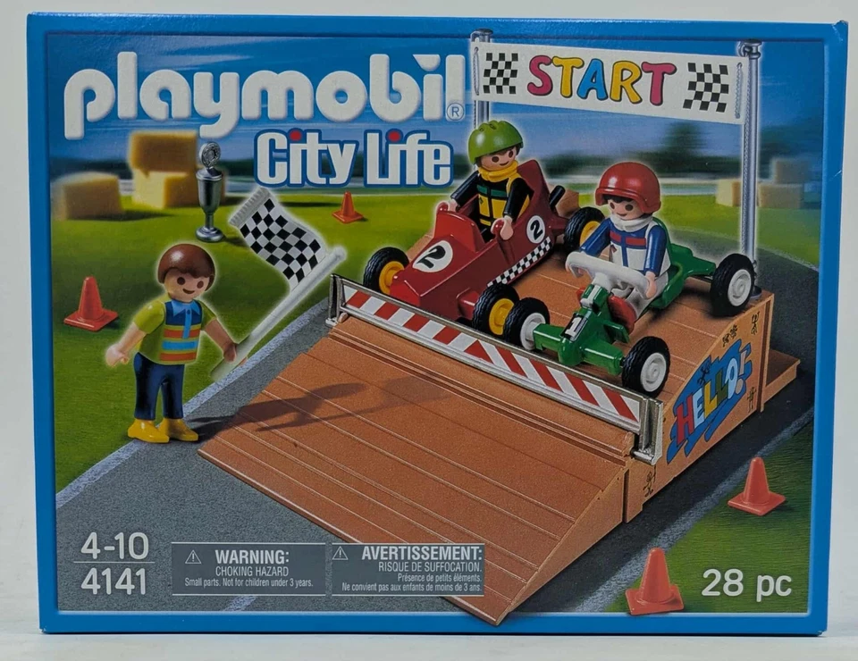 PLAYMOBIL 4141 KompaktSet Gokart-Rennen Seifenkisten Seiffenkistenrennen NEU - Bild 4 von 4