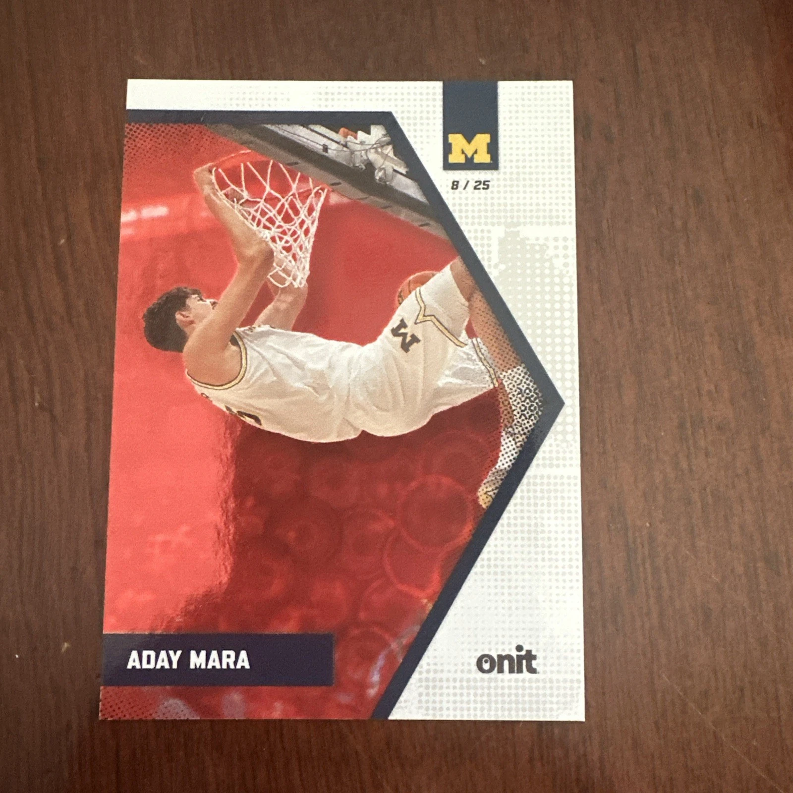 ADAY MARA 2025-26 ONIT Michigan Basketball RED Holo parallel #'d 8/25