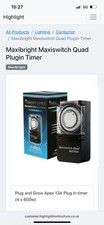 Maxibright Maxiswitch Quad Plugin Timer Stock. Clearance Sale RRP 18.99