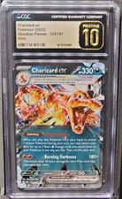 CGC 10 PRISTINE Charizard Ex 125/197 HOLO RARE Obsidian Flames Pokemon Card