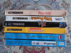 Collection of Sega CD games. lot hook willy beamish prince amazing spider-man